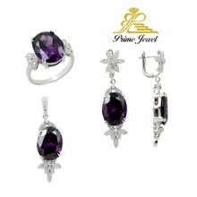 Gümüş zirkon taşlı set